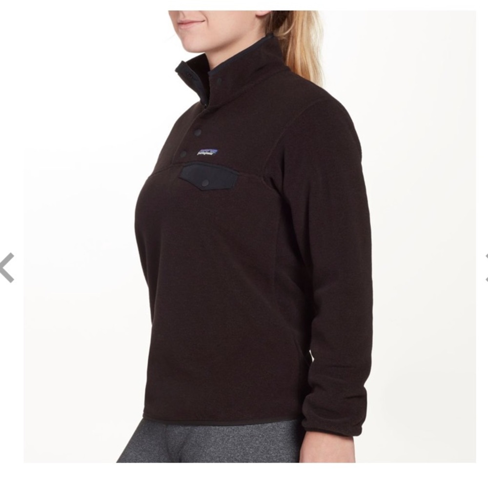 Patagonia Black Pullover Fleece Snap-Front Sweatshirt